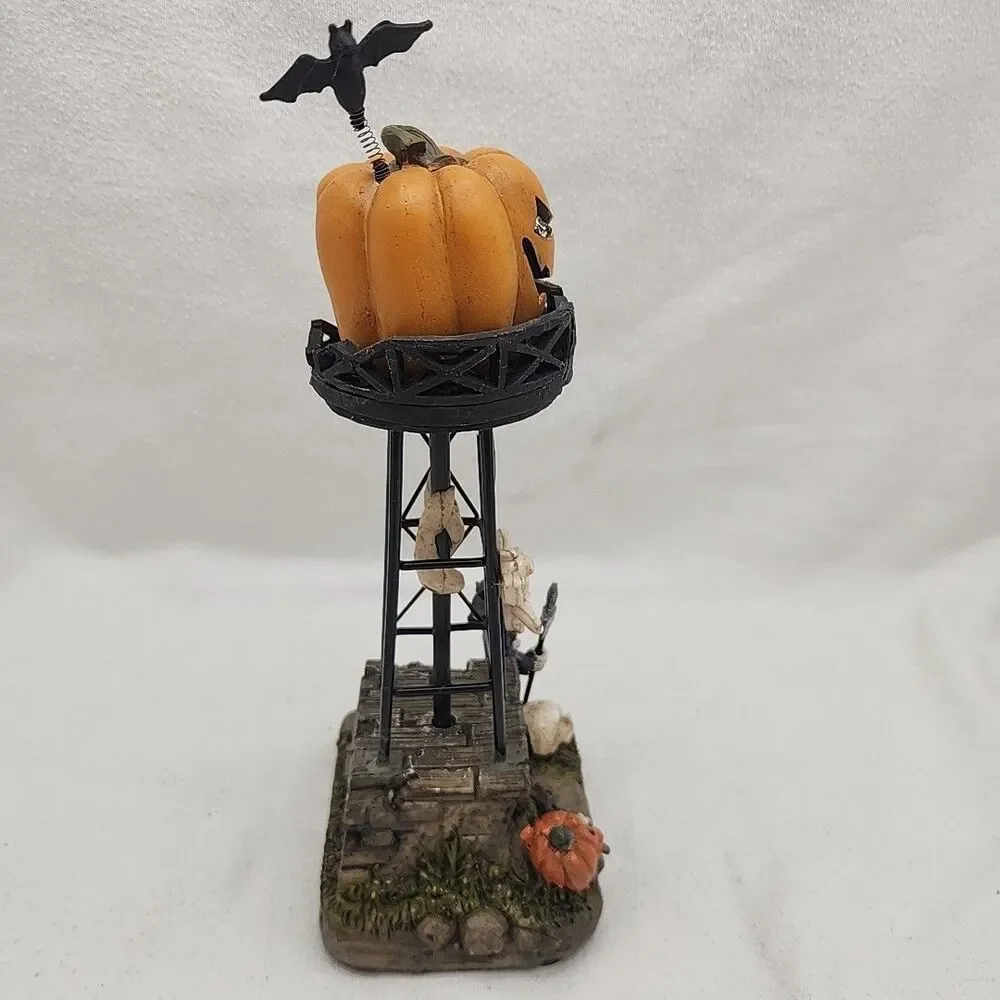 House Pumpkin Water Tower LED Spooky Jack-o'-Lantern Halloween FG Square